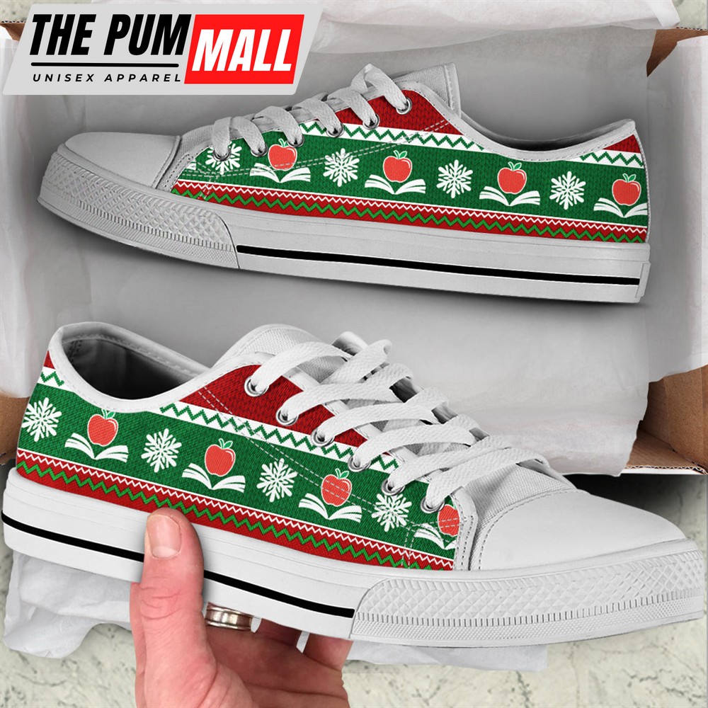 Teacher Christmas Knitted Seamless Low Top Shoes – Best Gift For Teacher, Christmas – Best Shoes For Him Or Her