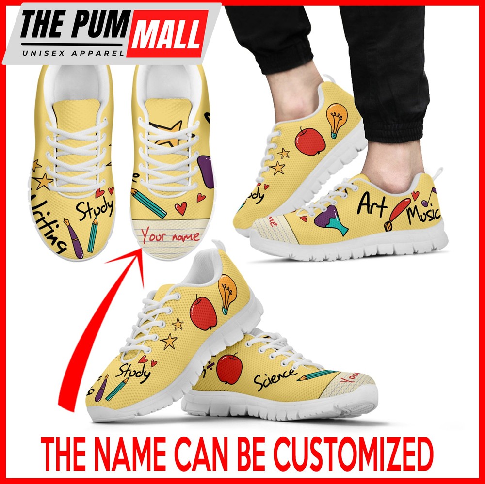 Teacher Interesting Subjects Shoes Sneaker Teaching Tennis Walking Shoes – Personalized Custom – Best Gift For Teacher, School Shoes