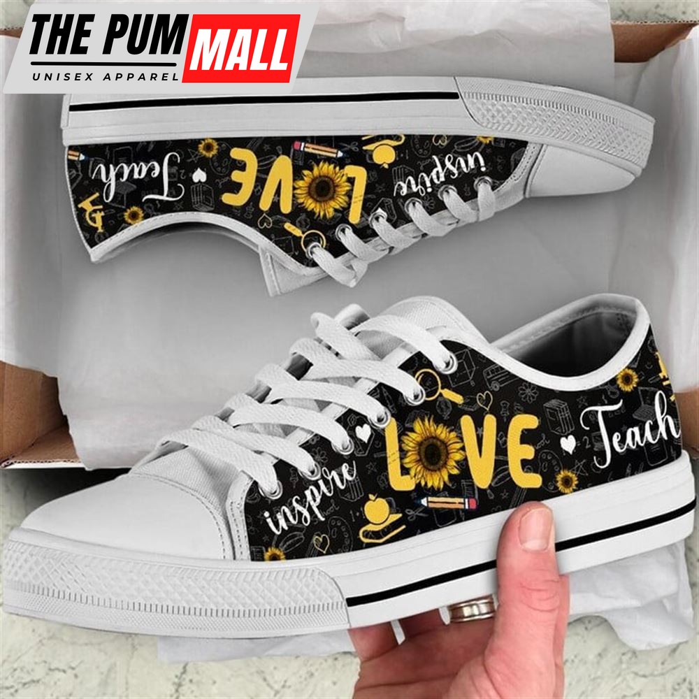 teacher-love-class-sunflower-canvas-low-top-shoes-low-top-shoes-mens-women-pwsvqbgl Teacher Love Class Sunflower Canvas Low Top Shoes – Low Top Shoes Mens, Women