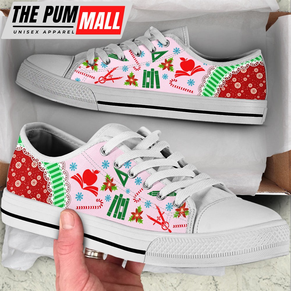 Teacher Nice Christmas Low Top Shoes – Best Gift For Teacher, Christmas – Best Shoes For Him Or Her
