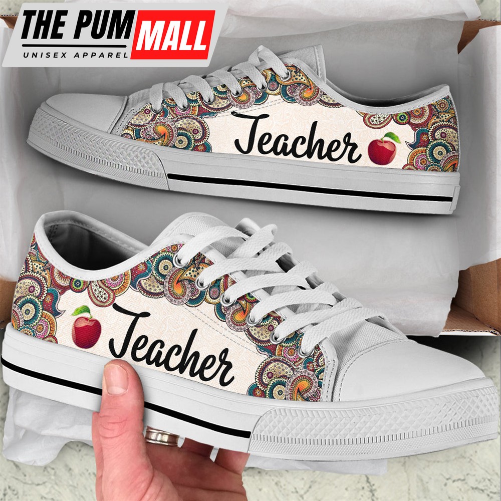 Teacher Paisley Low Top Shoes – Best Gift For Teacher, School Shoes – Best Shoes For Him Or Her
