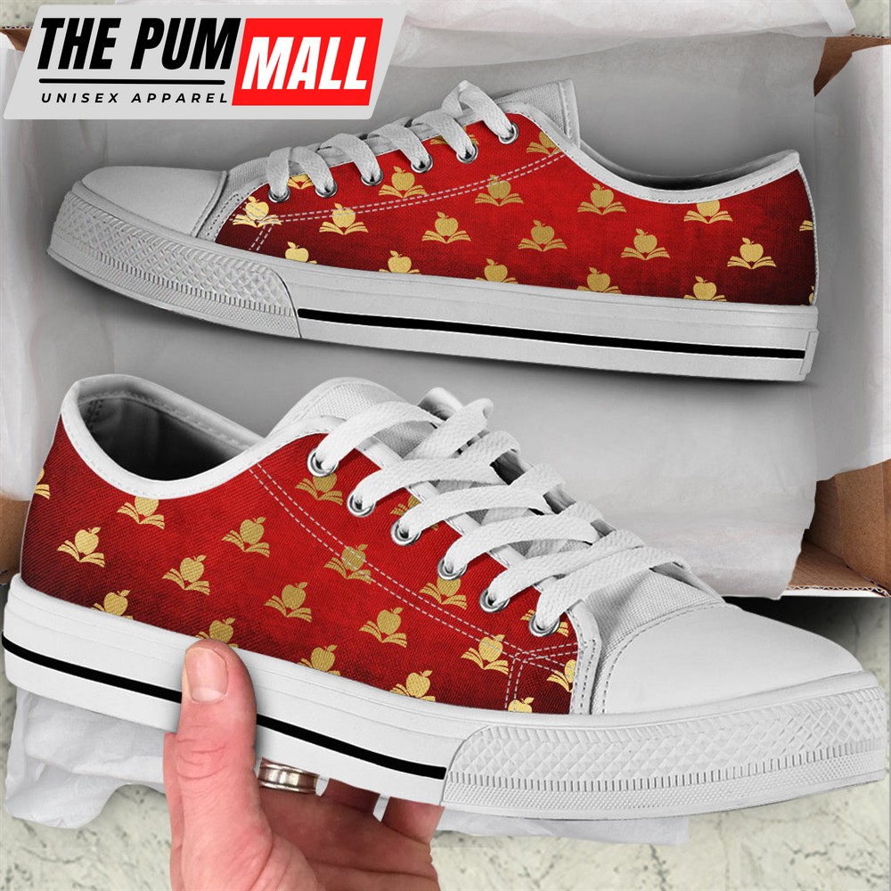 Teacher Seamless Christmas Low Top Shoes – Best Gift For Teacher, Christmas – Best Shoes For Him Or Her