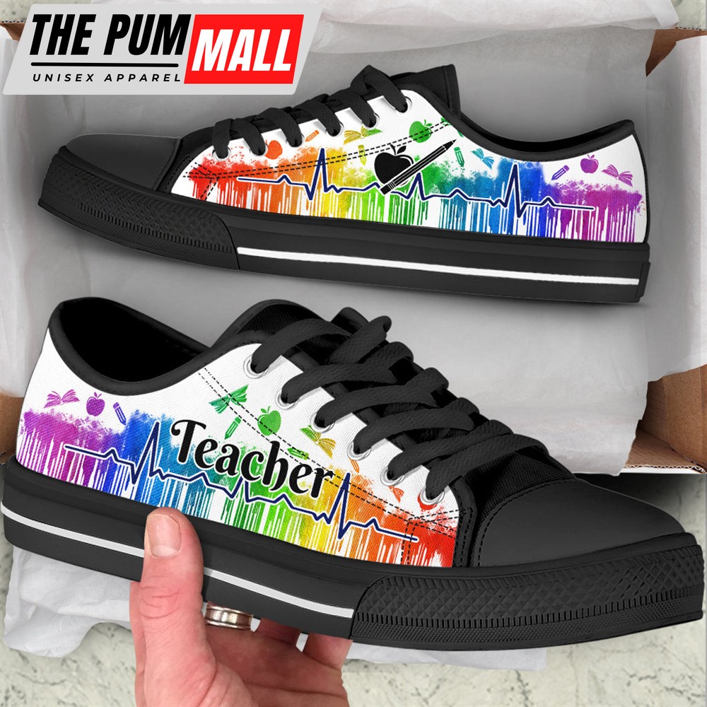 teacher-shoes-drip-watercolor-heartbeat-low-top-shoes-best-gift-for-teacher-s-2d6y9j25 Teacher Shoes Drip Watercolor Heartbeat Low Top Shoes – Best Gift For Teacher, School Shoes – Sneaker For Walking