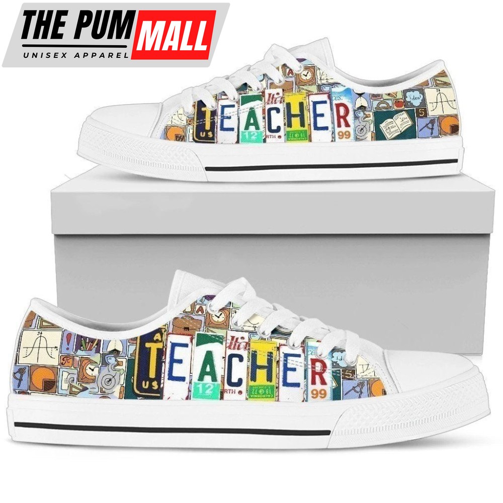 Teacher Sneakers Women Low Top Shoes Teacher Gift Idea NH09