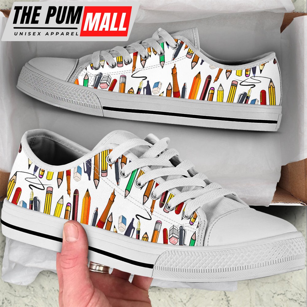 Teacher Tool Low Top Shoes – Teachet Sunflower Owl Low Top Shoes – Best Gift For Teacher, School Shoes