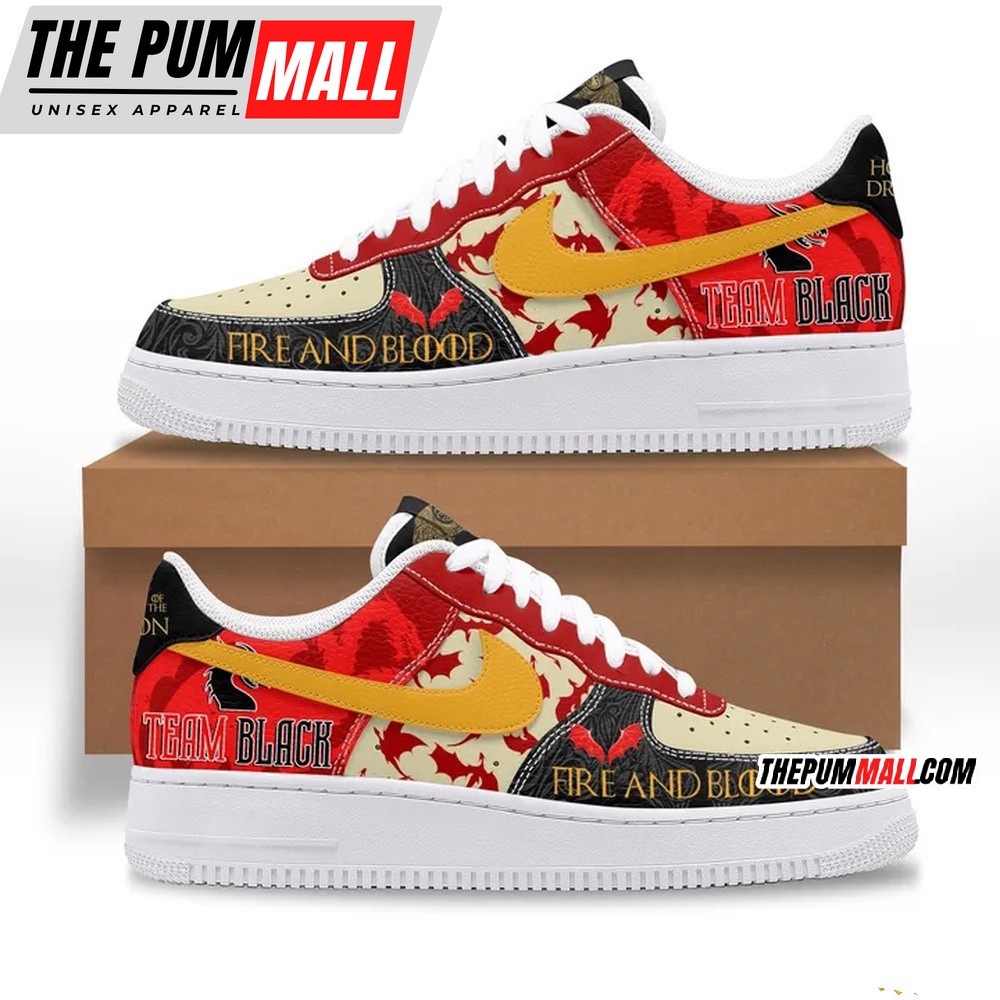 Team Black Air Force 1 Shoes Sneaker