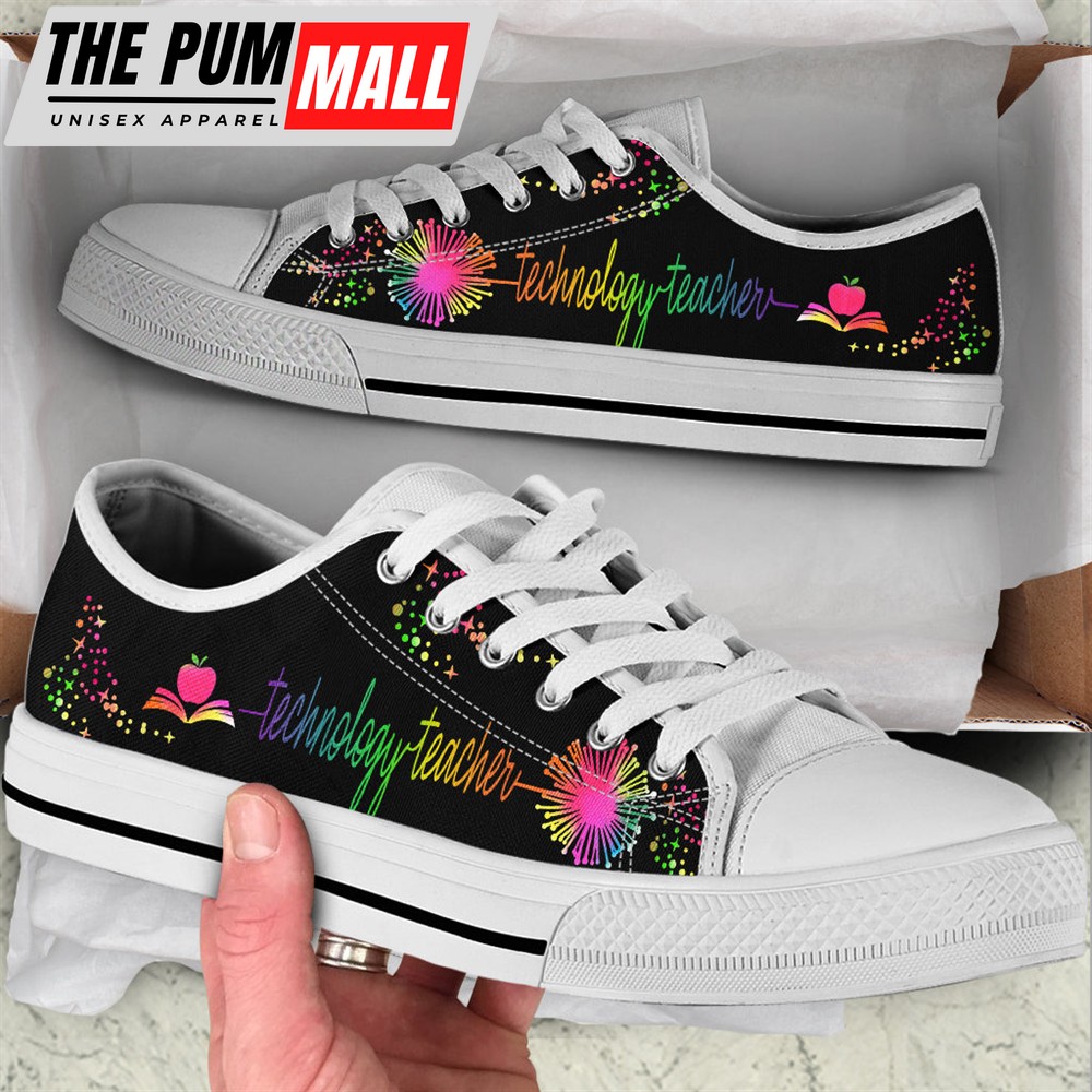 Technology Teacher Shoes Dandelion Art Color Low Top Shoes – Best Gift For Teacher, School Shoes