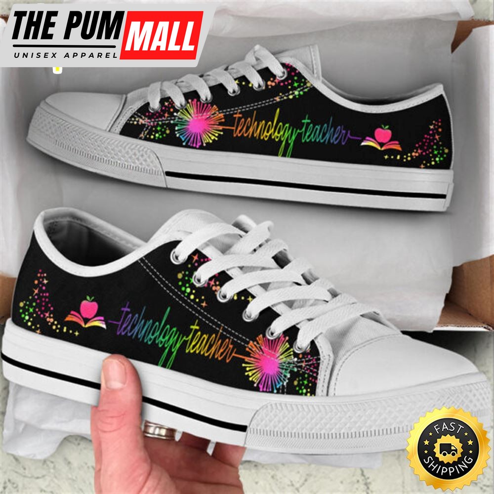 Technology Teacher Shoes Dandelion Art Color Low Top Shoes