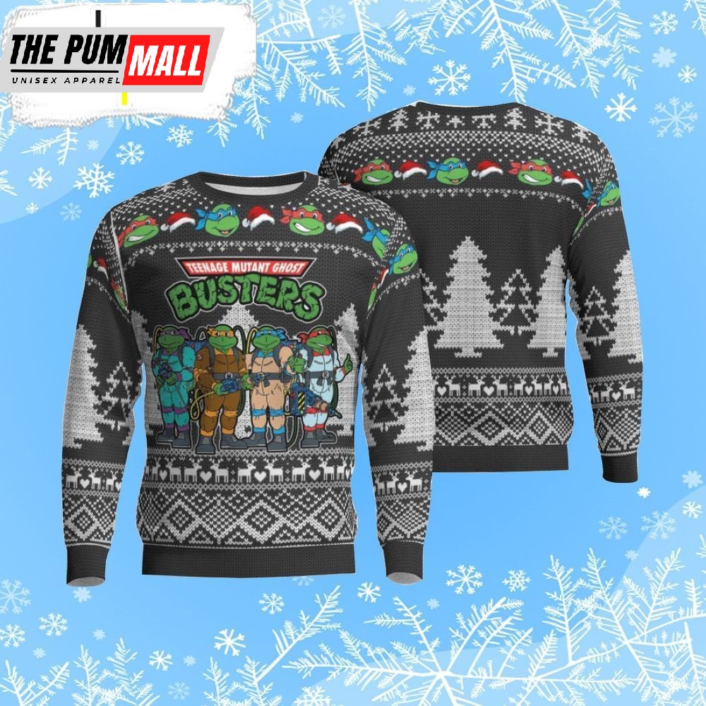 Teenage Mutant Ghost Busters Ugly Christmas Sweater Busters