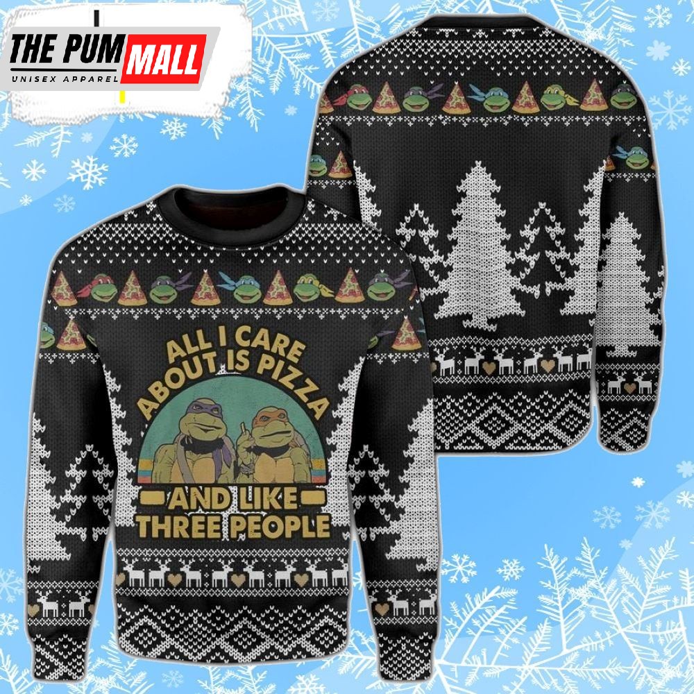 Teenage Mutant Ninja Turtles Pizza Ugly Christmas Sweater All