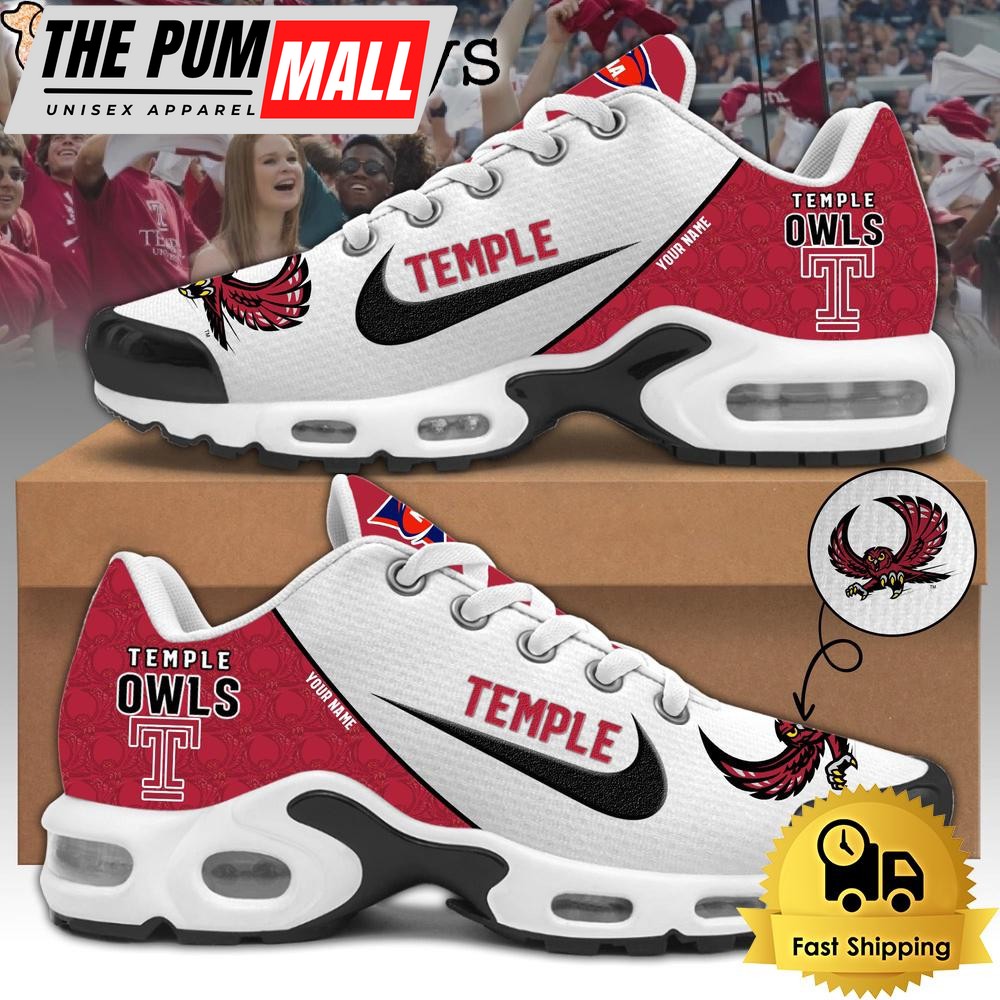 Temple Owls Football Mascot Symbol Custom Air Max Plus Shoes