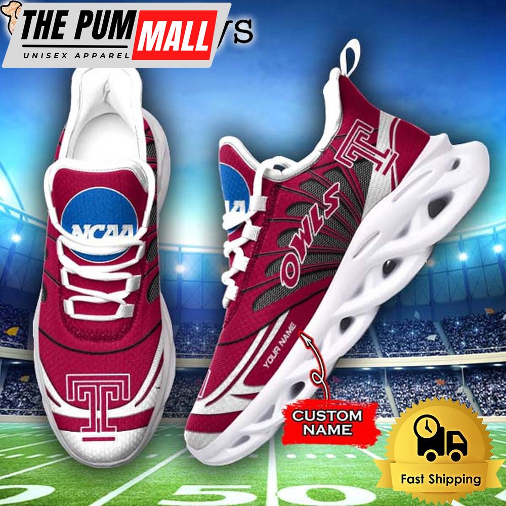 Temple Owls NCAA Custom Max Soul Shoes Sneakers