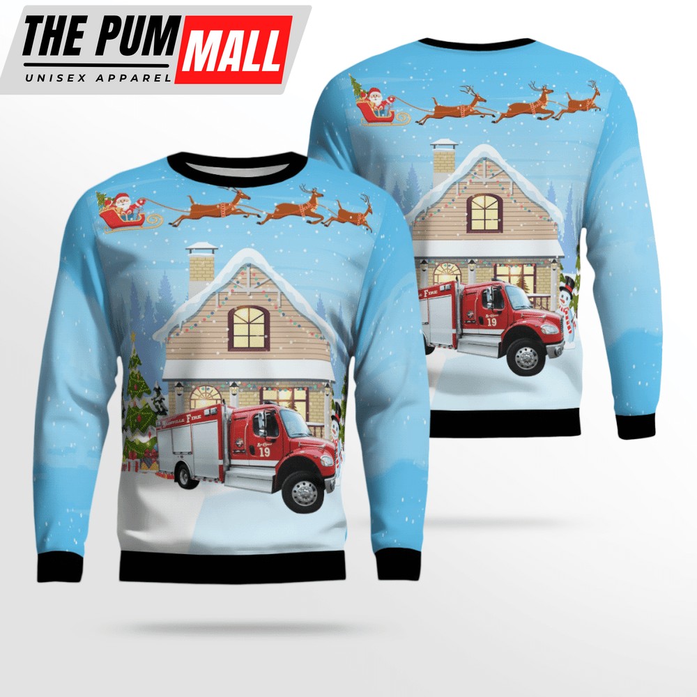 Tennessee Nashville Fire Dept Ugly Christmas Sweater – All Over Print Sweatshirt Perfect for Christmas Day