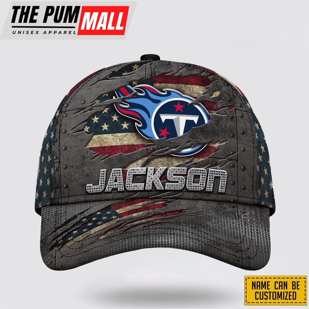 Tennessee Titans All Over Printed Nfl Baseball Caps Custom Name Caps Gift For Football Fans