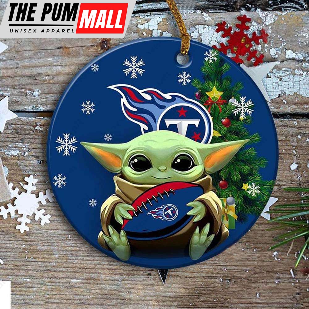 Tennessee Titans Baby Yoda Ornament Christmas Tree Decorations NFL Gifts Limited Edition