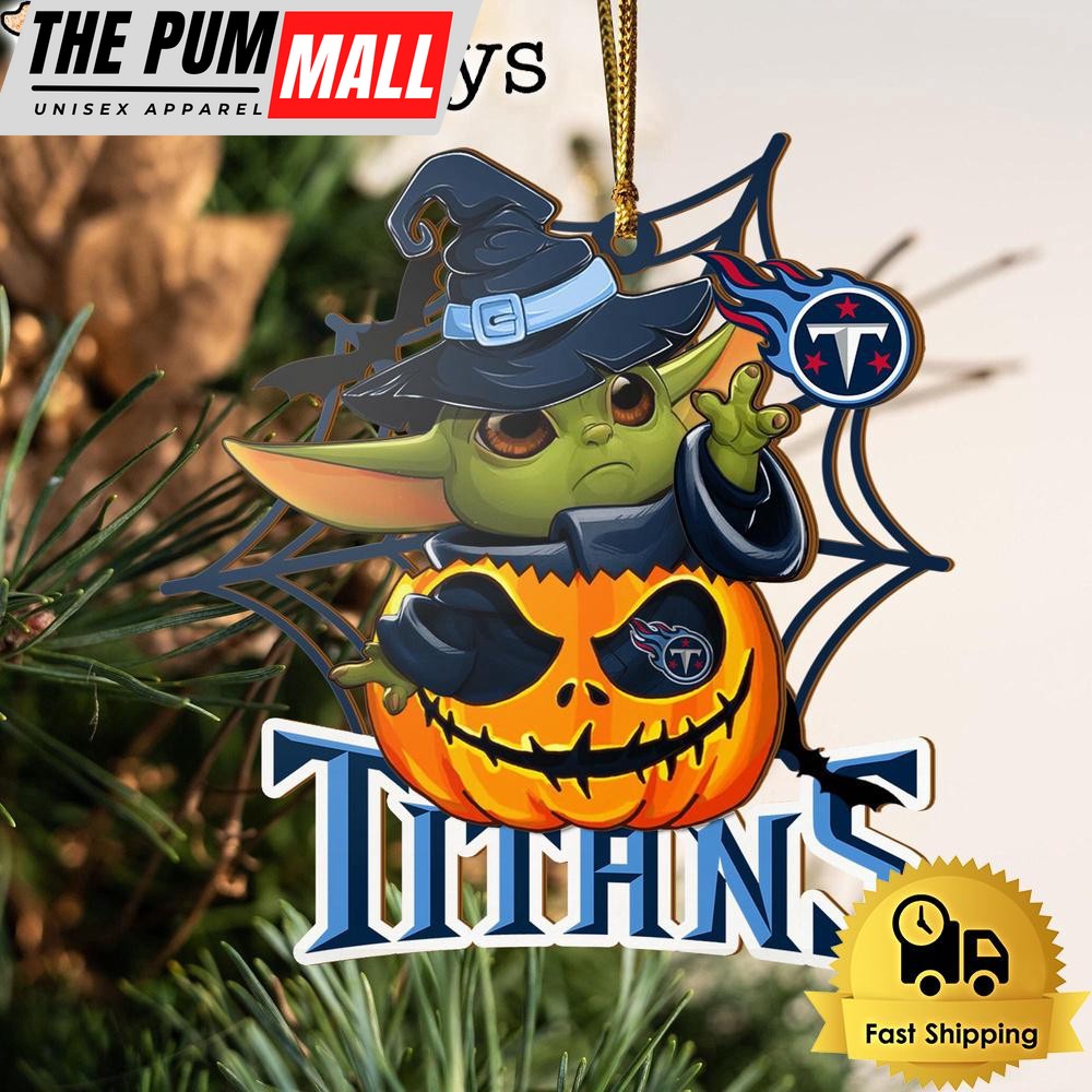 Tennessee Titans Baby Yoda Pumpkin Halloween Ornament Limited Edition