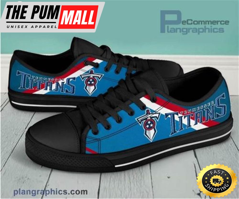 Tennessee Titans Canvas Low Top Black Shoes
