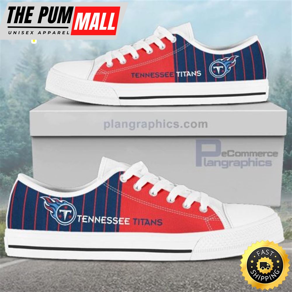 Tennessee Titans Canvas Low Top White Shoes