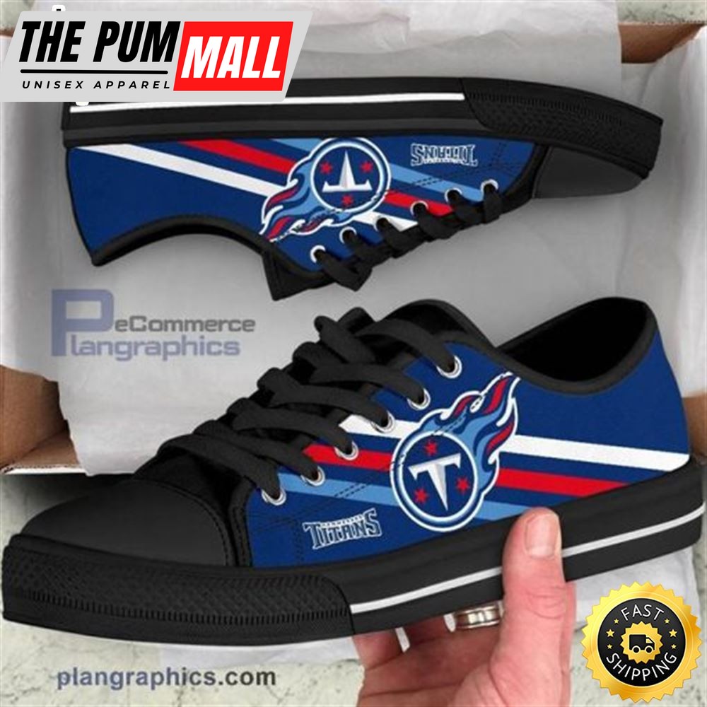 Tennessee Titans Canvas Shoes Low Top Black