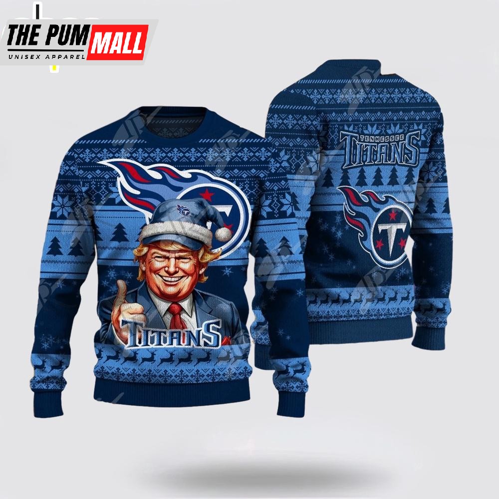 Tennessee Titans Christmas Donald Trump Knitted Sweater