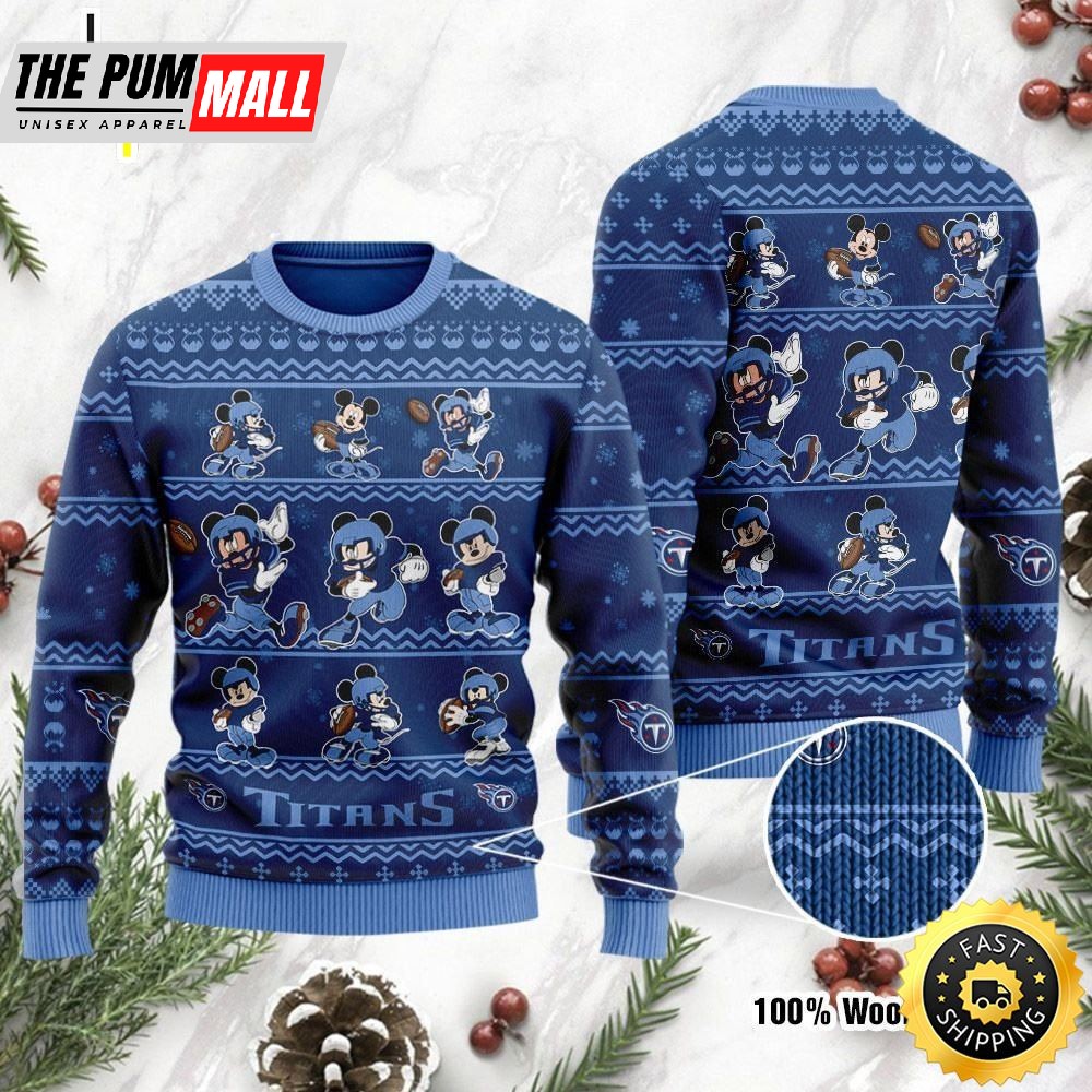 Tennessee Titans Mickey Mouse Holiday Party Ugly Christmas Sweater, Perfect Holiday Gift