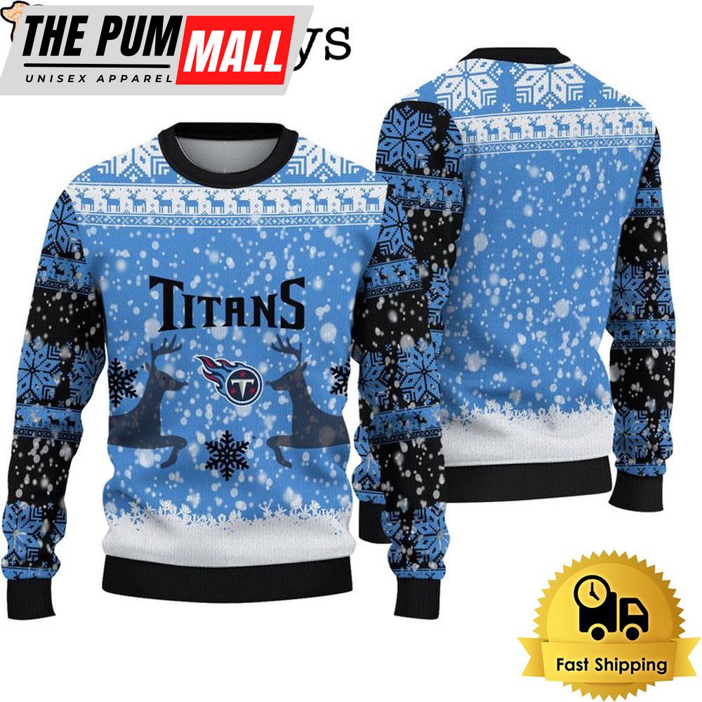 Tennessee Titans Reindeer Football Ugly Christmas Sweater