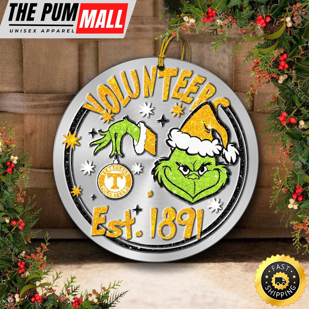 Tennessee Volunteers Grinch Circle Ornaments Christmas Limited Edition