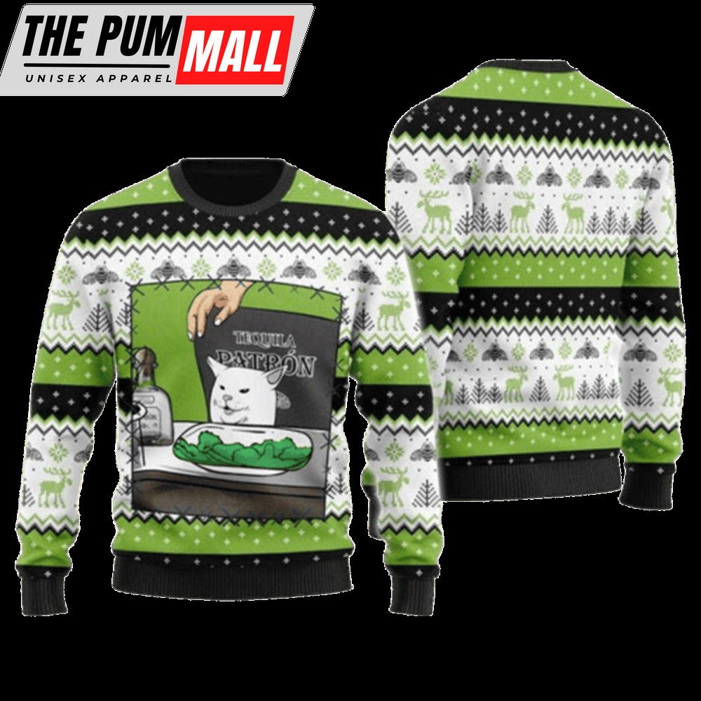 Tequila Patron Cat Meme Christmas Ugly Sweater, Best Gift For Christmas 2023