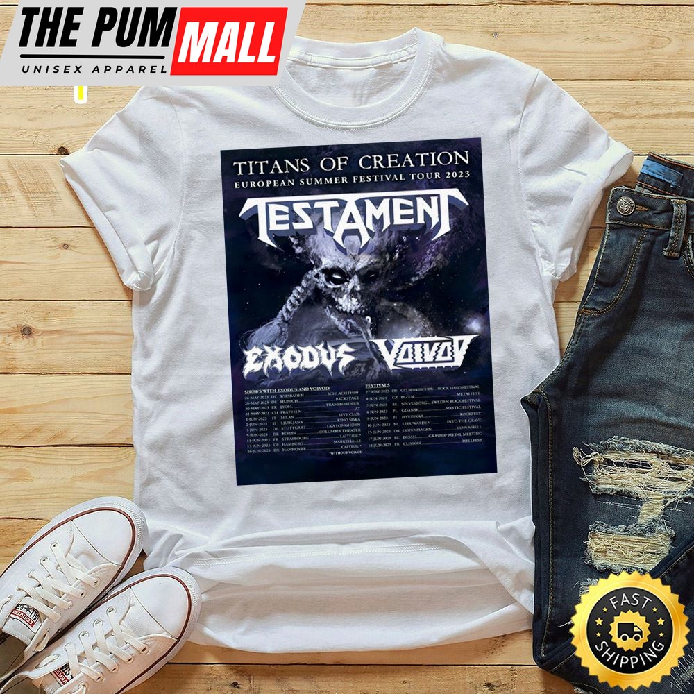 Testament Announce European Tour With Exodus In May & June 2025 Unisex Tshirt
