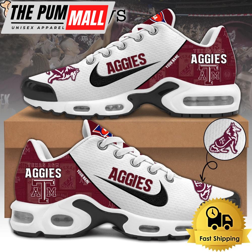 Texas A&Ampm Aggies Football Mascot Symbol Custom Air Max Plus Shoes