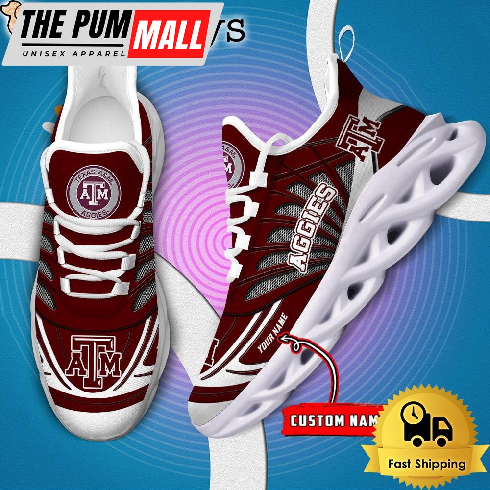 Texas A&ampM Aggies NCAA Custom Max Soul Shoes Sneaker