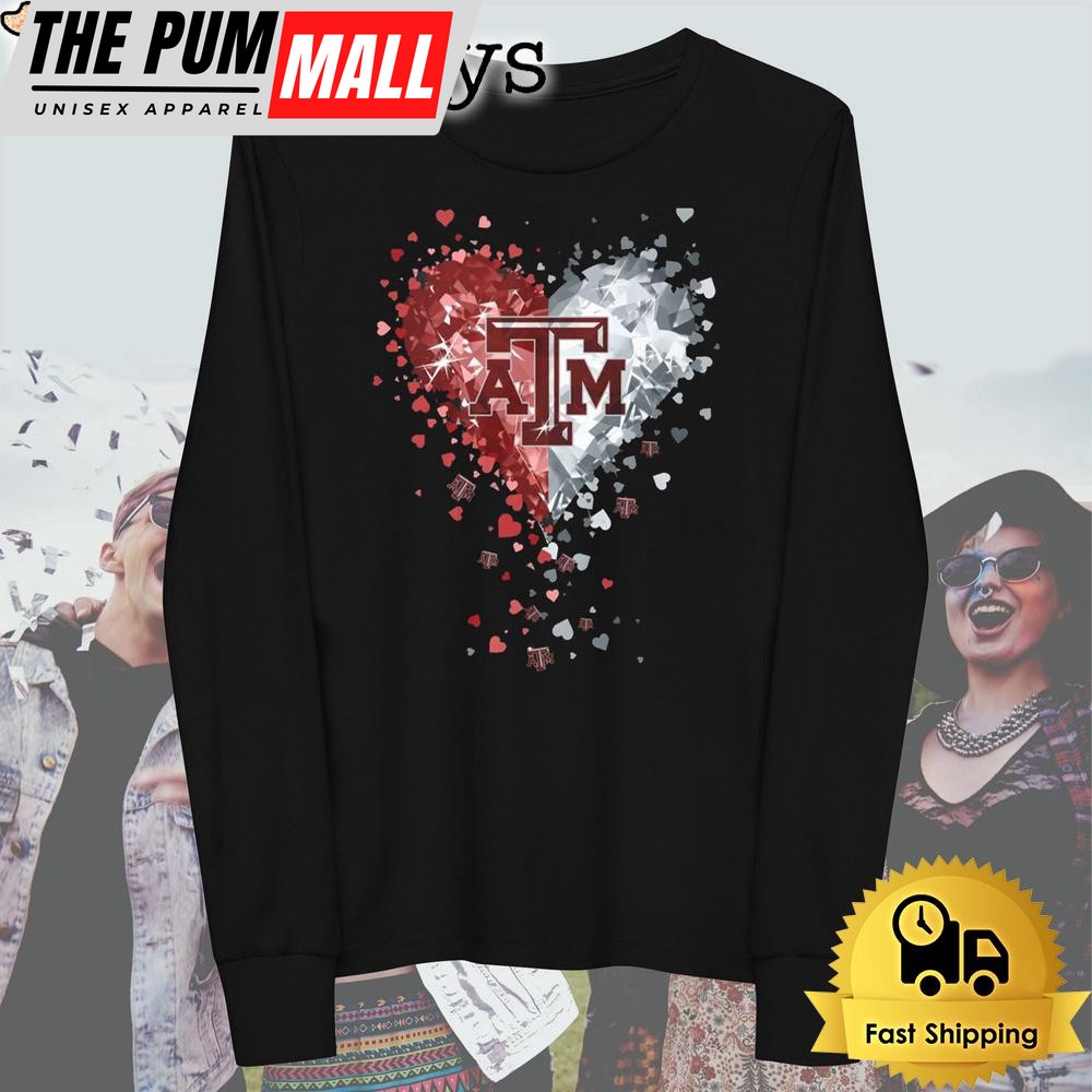 texas-am-aggies-crystal-heart-t-shirt-jomtyolz Texas A&M Aggies Crystal Heart T Shirt