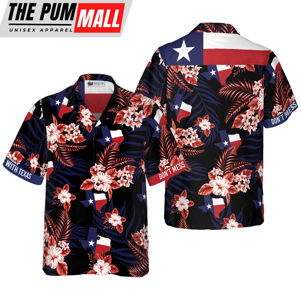 Texas Hawaiian Shirt, Bluebonnet Don’t Mess with Texas Hawaiian Shirt