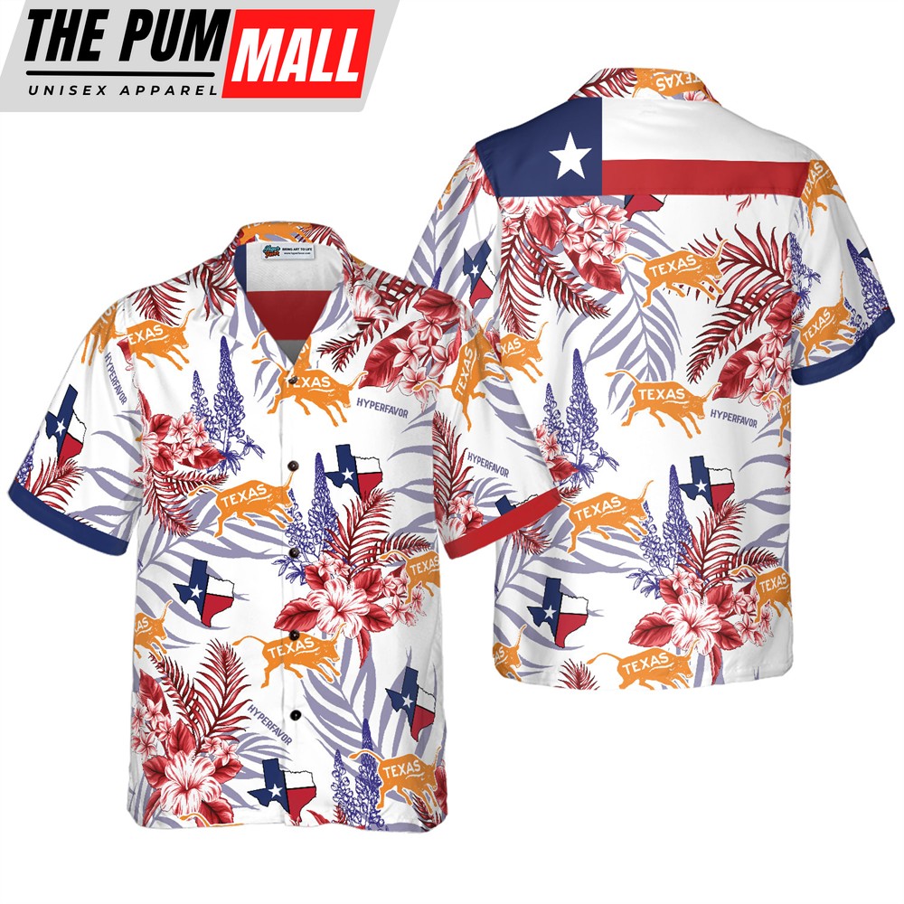 Texas Hawaiian Shirt, Bluebonnet Texas Hawaii Shirt