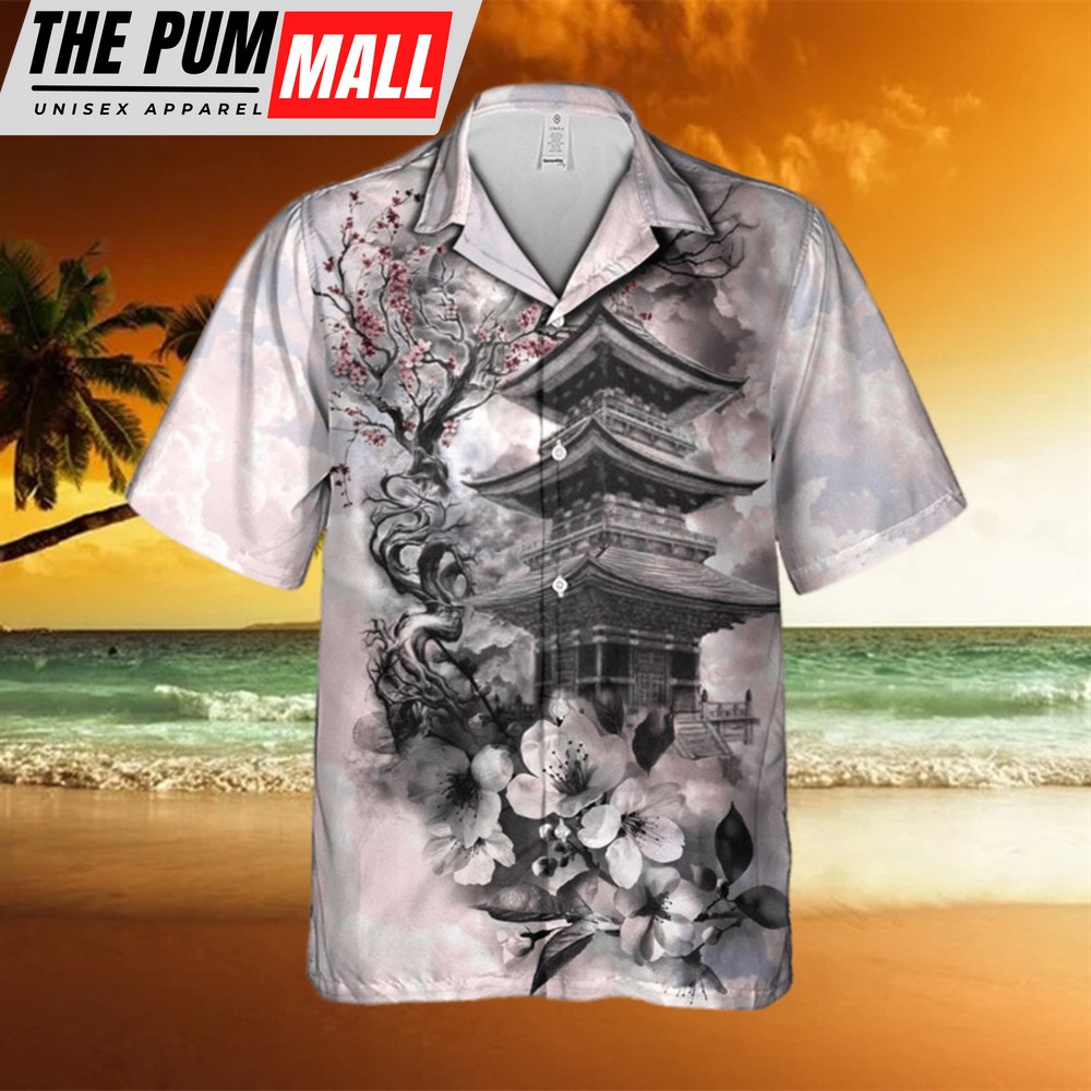 Texas Hawaiian Shirt, Cherry Blossoms In The Sky And Clouds In Japan Hawaiian Shirt
