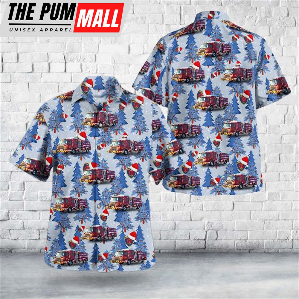 Texas Hawaiian Shirt, Crosby, Texas, Crosby Volunteer Fire Department Christmas Hawaiian Shirt