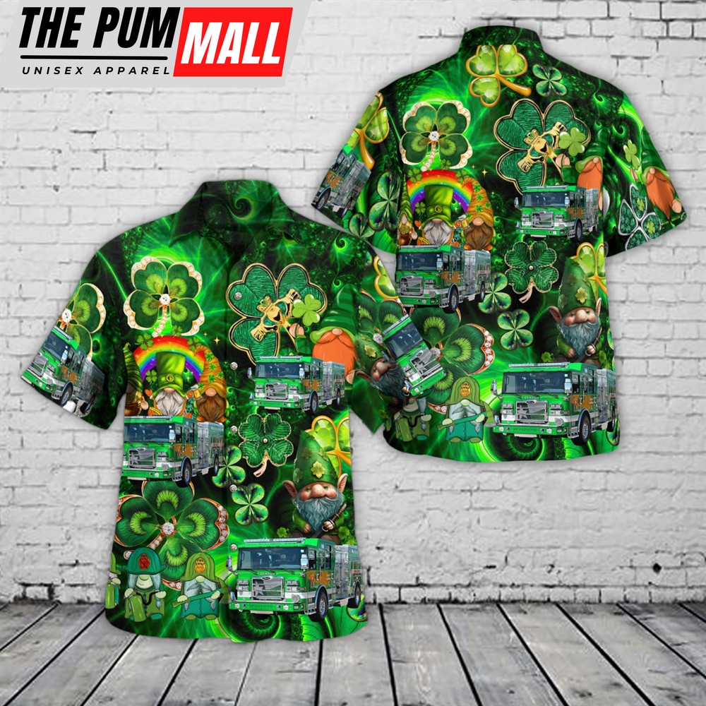 Texas Hawaiian Shirt, Denton Fire Department, Texas Patrick’s Day Hawaiian Shirt