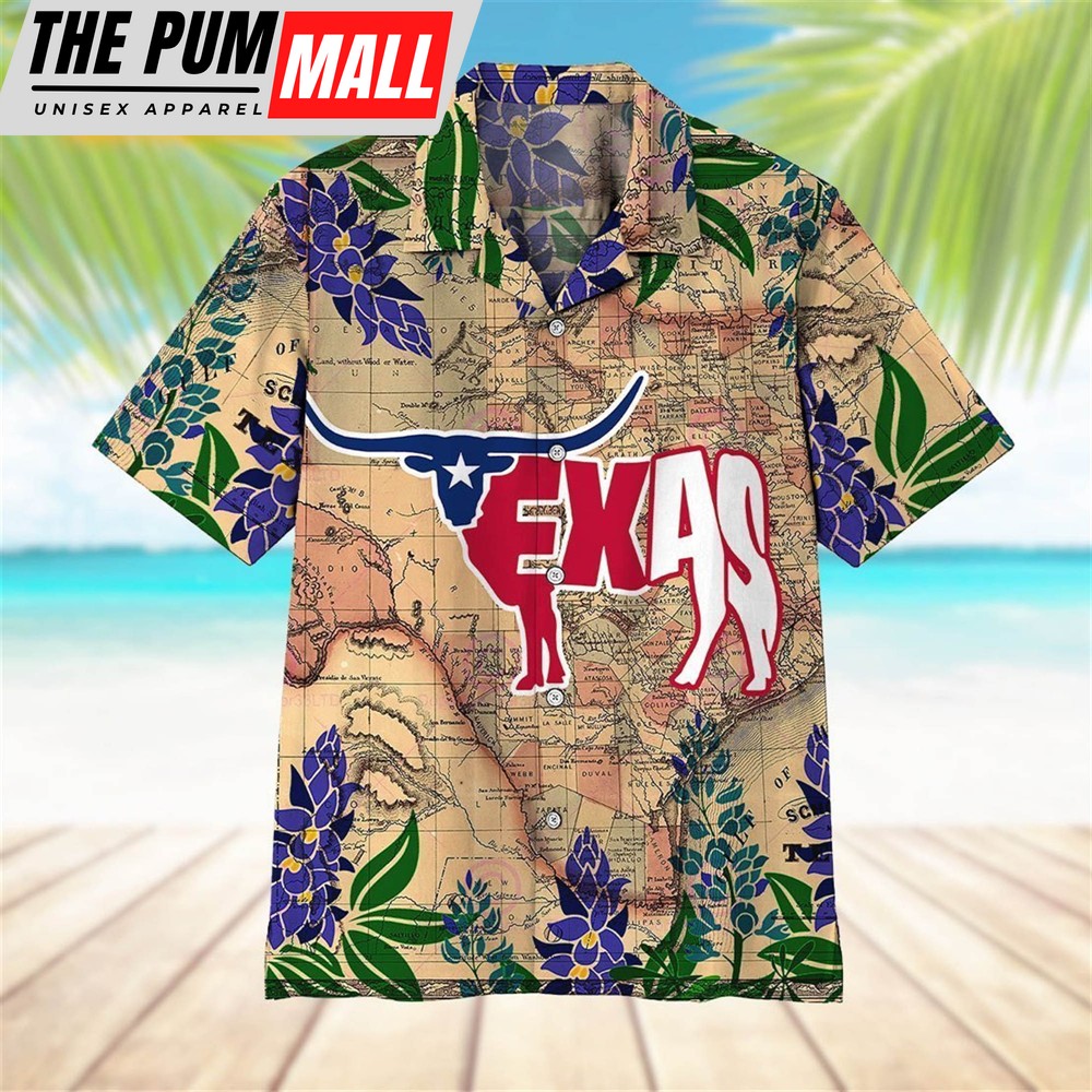 Texas Hawaiian Shirt, Flag Texas Hawaiian Shirt
