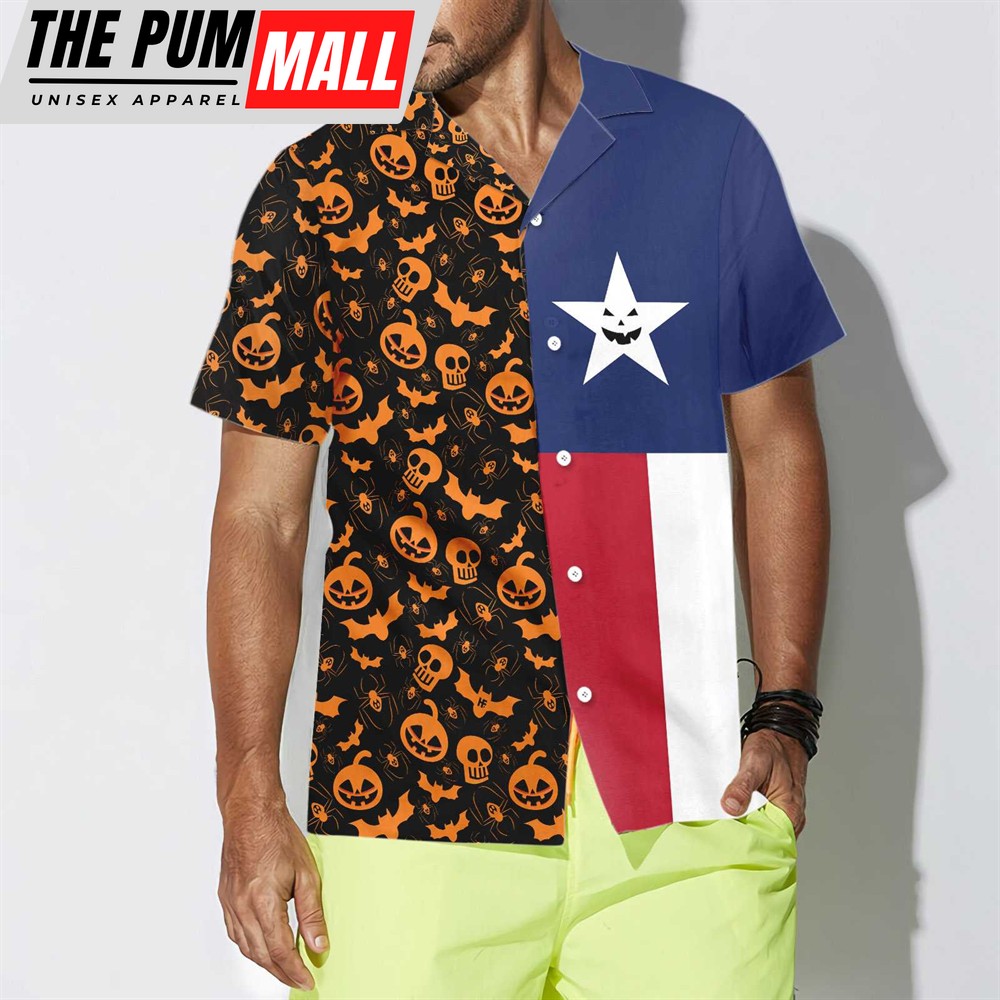 Texas Hawaiian Shirt, Halloween Texas Flag Hawaiian Shirt