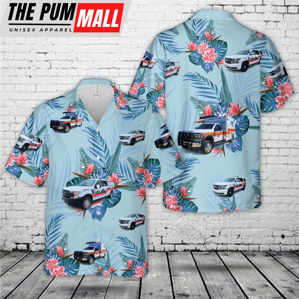 Texas Hawaiian Shirt, Kenedy, Texas, Karnes County EMS Hawaiian Shirt