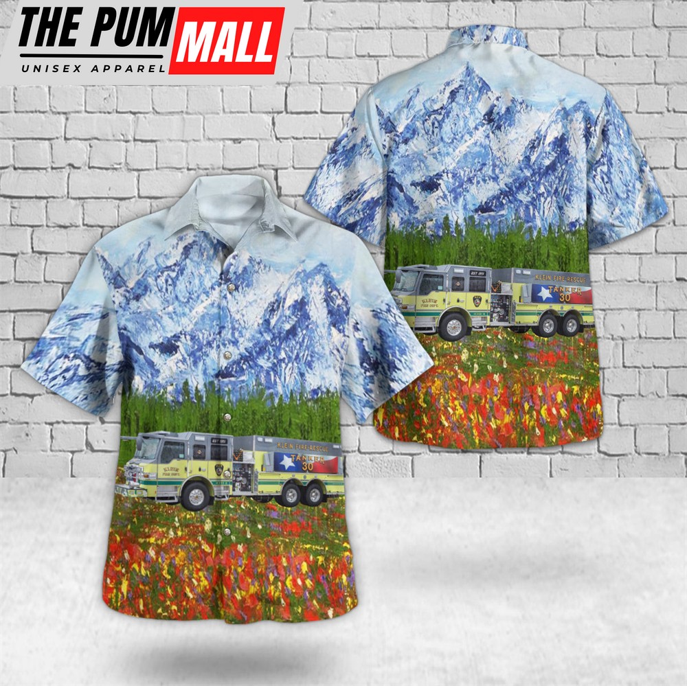 Texas Hawaiian Shirt, Klein, Texas, Klein Fire Department Tanker Hawaiian Shirt
