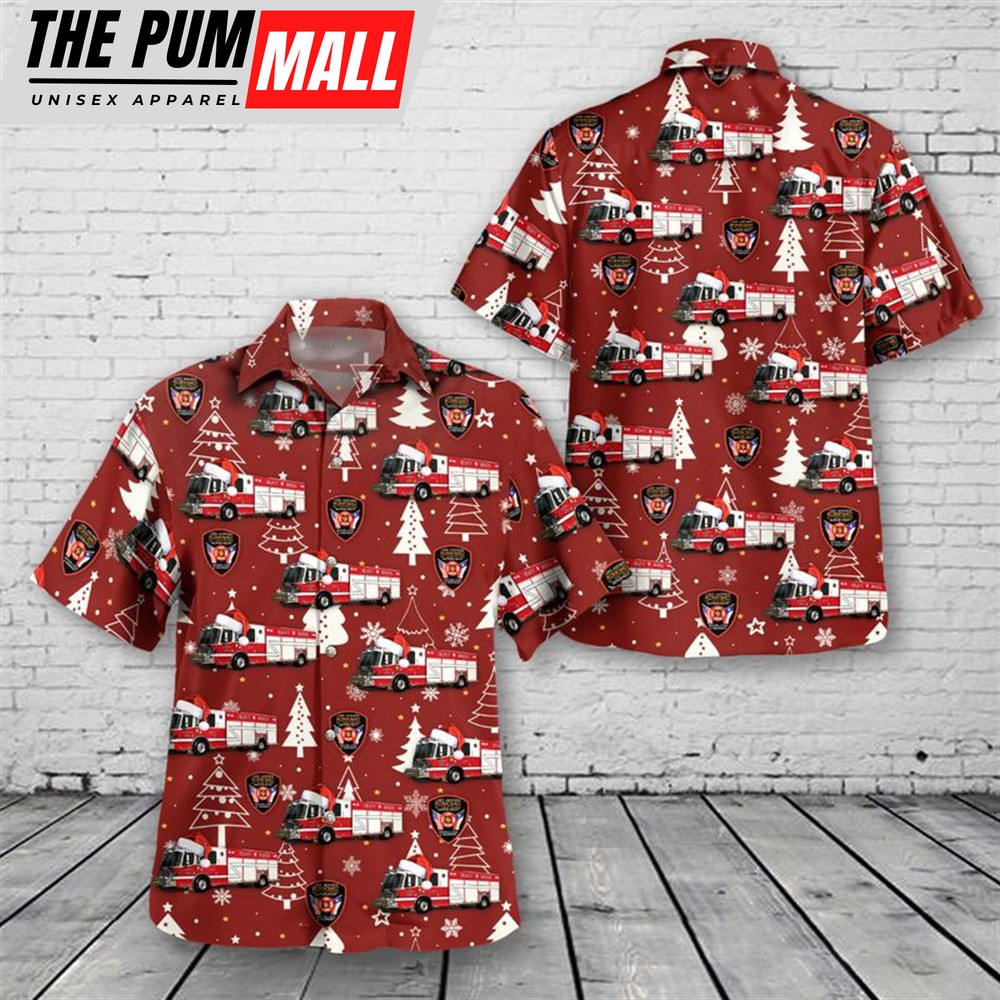 Texas Hawaiian Shirt, Lake Jackson, Texas, Lake Jackson Volunteer Fire Department Christmas Hawaiian Shirt