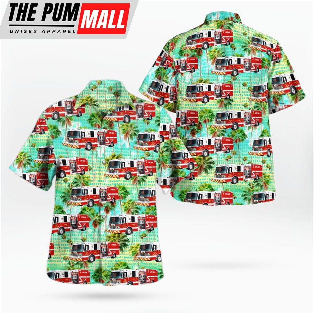 Texas Hawaiian Shirt, Live Oak Fire Department, Texas Hawaiian Shirt