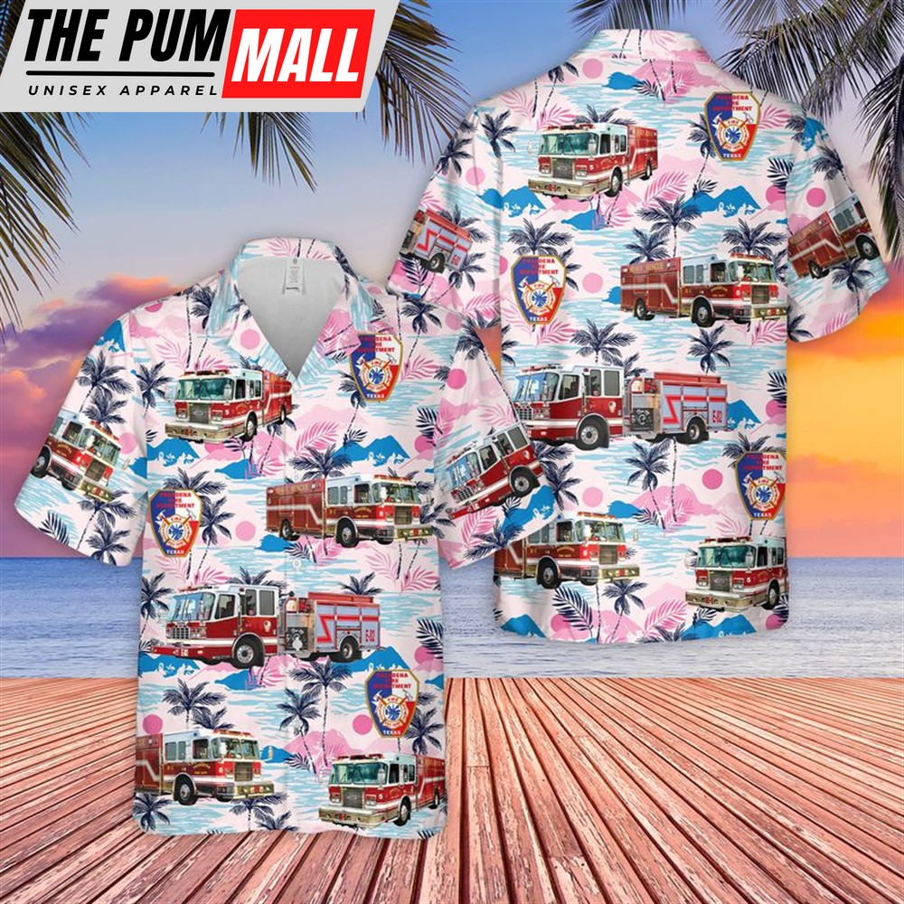 Texas Hawaiian Shirt, Pasadena Texas Fire Department Hawaiian Shirt