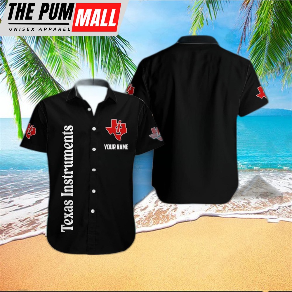 Texas Hawaiian Shirt, Personalized Name Texas Instruments Lover Gift 3D Black Hawaiian Shirt