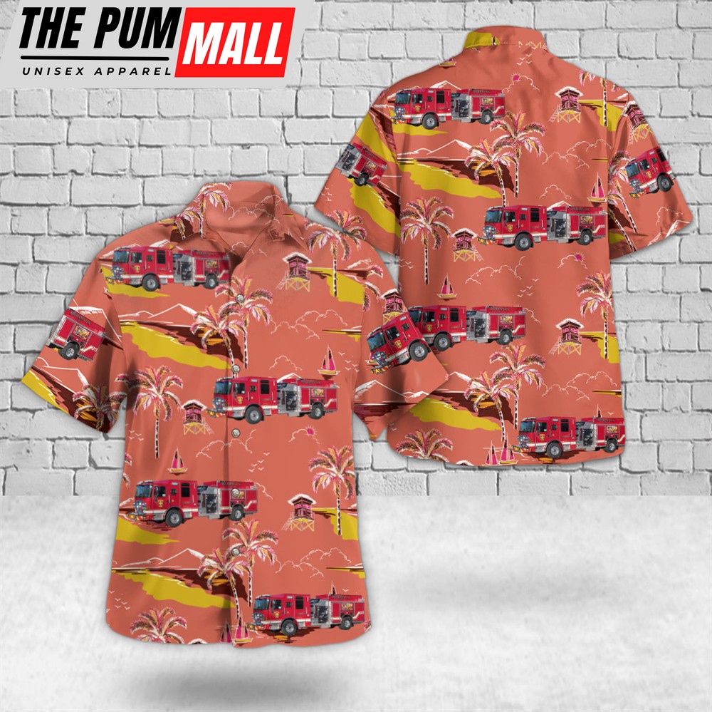 Texas Hawaiian Shirt, Robinson, Texas, Robinson Volunteer Fire Department Hawaiian Shirt