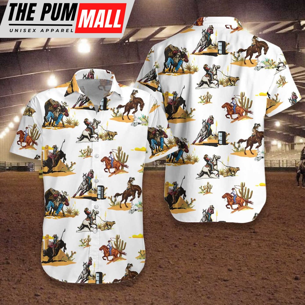 Texas Hawaiian Shirt, Rodeo Seamless Pattern Hawaiian Shirt