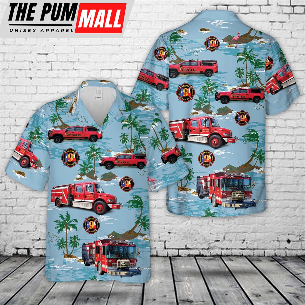 Texas Hawaiian Shirt, Teague Volunteer Fire Department, Texas Hawaiian Shirt