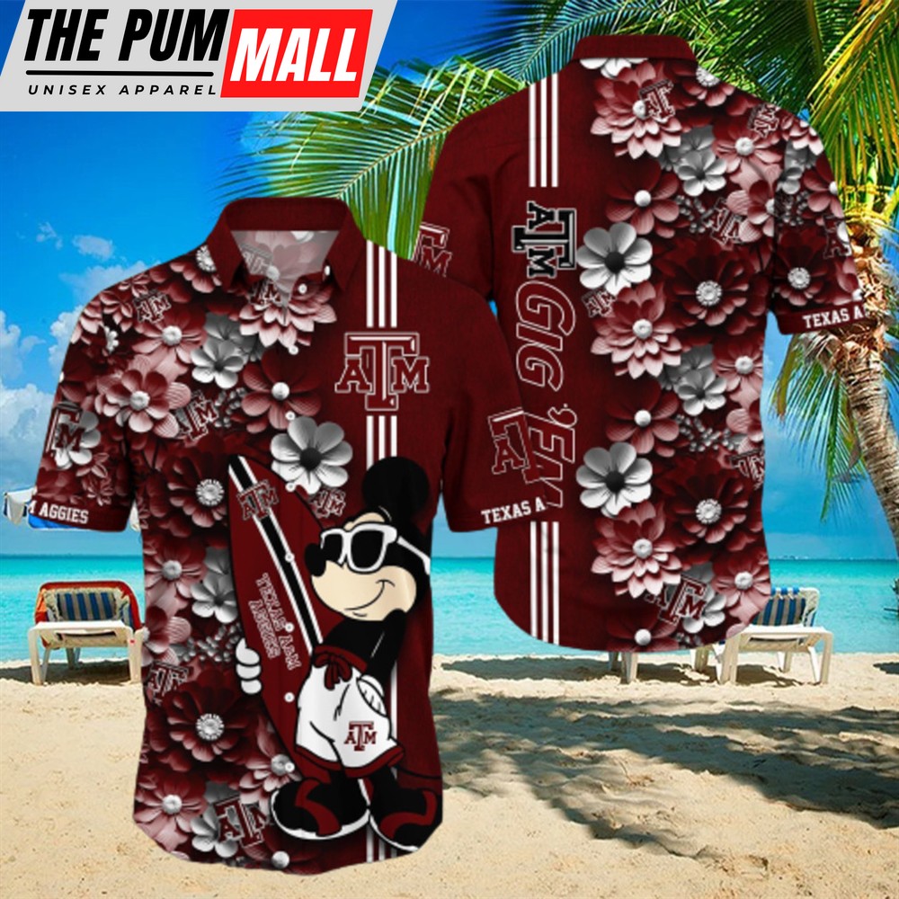 Texas Hawaiian Shirt, Texas A ampM Aggies Aloha Mick Pattern Hawaiian Shirt For Fans