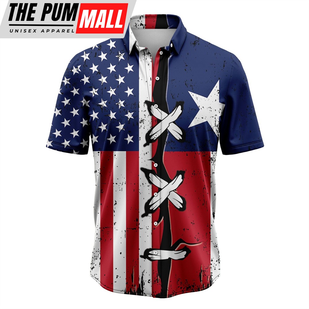 Texas Hawaiian Shirt, Texas American Flag G5730 Hawaiian Shirt